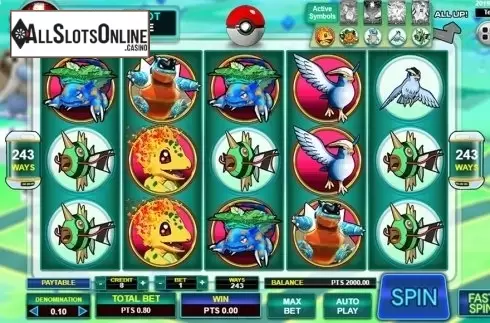Reels screen. Pocket Mon Go from Spadegaming
