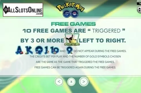Paytable 4. Pocket Mon Go from Spadegaming