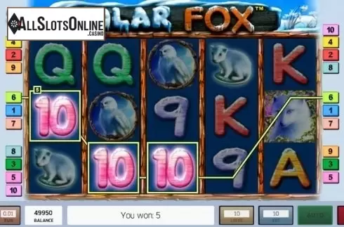 Win Screen. Polar Fox from Novomatic