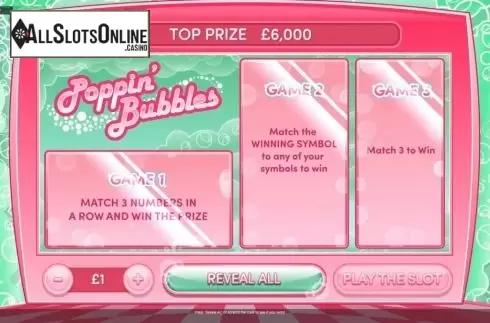 Game Screen 1. Poppin Bubbles from Roxor Gaming