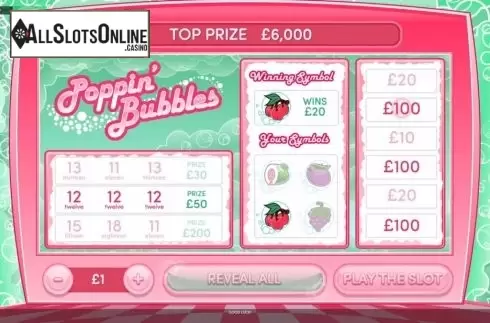 Game Screen 2. Poppin Bubbles from Roxor Gaming