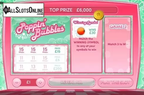 Game Screen 3. Poppin Bubbles from Roxor Gaming