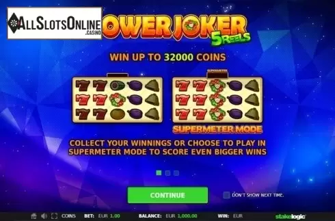 Intro Game screen 1. Power Joker 5 Reels (Classic Joker) from StakeLogic