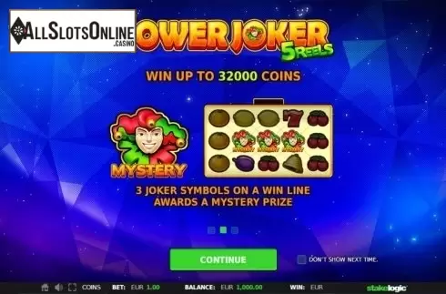 Intro Game screen 2. Power Joker 5 Reels (Classic Joker) from StakeLogic