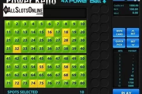 Game Screen 2. Power Keno from Tom Horn Gaming