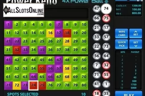 Win Screen. Power Keno from Tom Horn Gaming