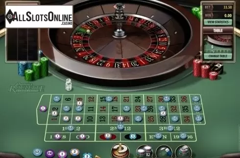 Game Screen. Premier Roulette Diamond Edition from Microgaming