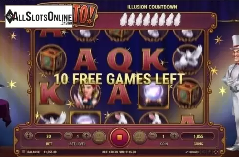 Free Spins Screen. Presto from Habanero