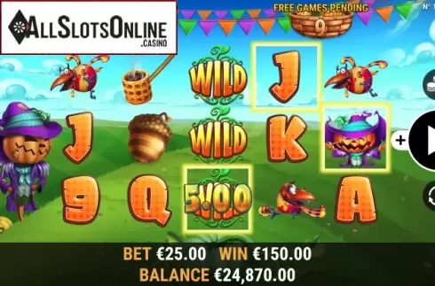 Wild win screen. Pumpkin Patch from Habanero