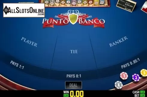 Game screen. Punto Banco Pro (World Match) from World Match