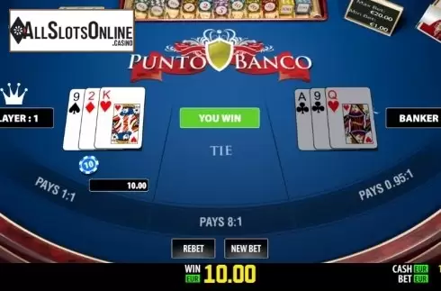 Win screen 1. Punto Banco Pro (World Match) from World Match