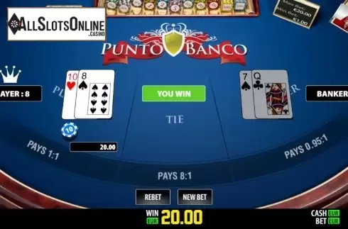 Win screen 3. Punto Banco Pro (World Match) from World Match