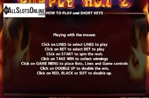 Paytable 6. Purple Hot 2 from Casino Technology