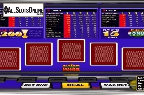 Game Screen. Pyramid Double Bonus Poker (Betsoft) from Betsoft