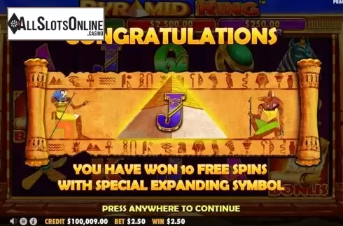 Free Spins 1. Pyramid King from Pragmatic Play