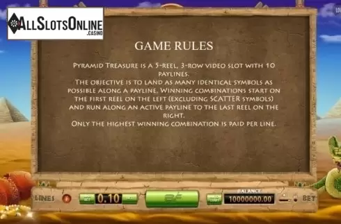 Screen3. Pyramid Treasure from BF games