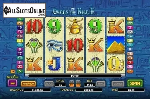 Game Workflow screen. Queen of Nile II from NYX Gaming Group
