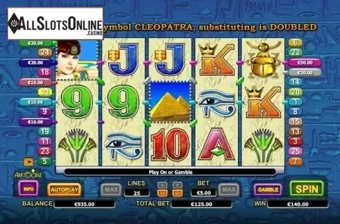 Win Screen 2. Queen of Nile II from NYX Gaming Group