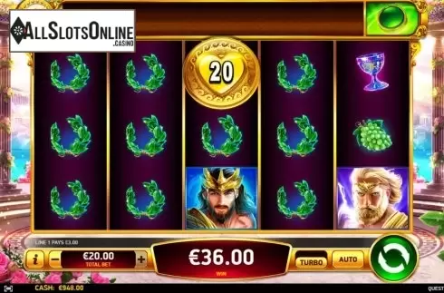 Win Screen 2. Quest of Gods from Ruby Play