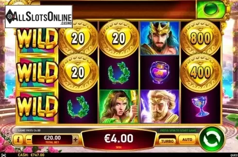 Win Screen 4. Quest of Gods from Ruby Play