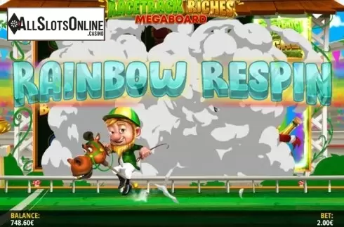 Respin Feature. Racetrack Riches Megaboard from iSoftBet