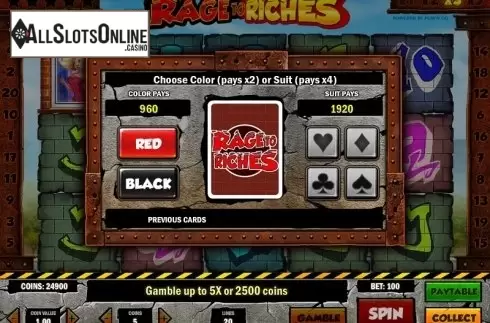 Risk game. Rage to Riches from Play'n Go