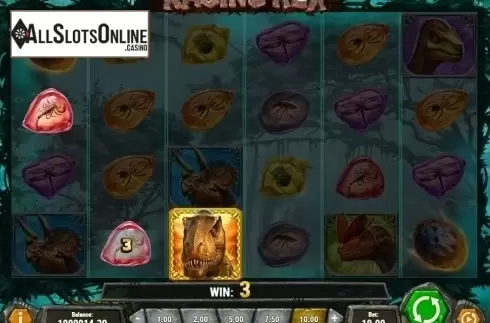Win Screen. Raging Rex from Play'n Go