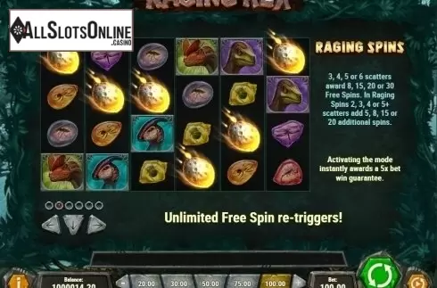 Features. Raging Rex from Play'n Go