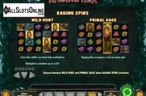 Features. Raging Rex from Play'n Go