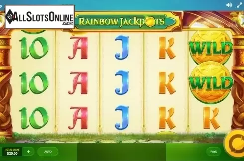 Reels screen. Rainbow Jackpots from Red Tiger
