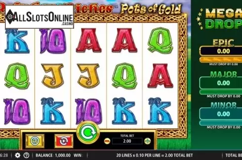 Reel Screen. Rainbow Riches Pots of Gold from Barcrest