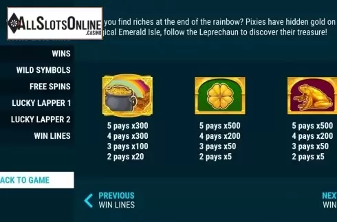 Symbols. Rainbow Slots from Slot Factory