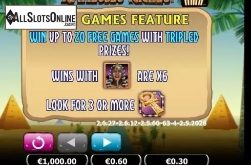 Paytable 1. Ramesses Riches Mini from NextGen