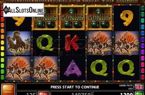 Win screen 3. Ramesses The Great from Casino Technology
