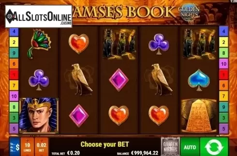Reel screen. Ramses Book GDN from Gamomat