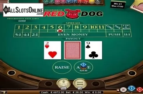 Game Screen. Red Dog (NetEnt) from NetEnt