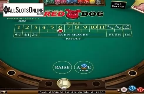 Game Screen. Red Dog (NetEnt) from NetEnt