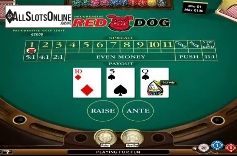 Game Screen. Red Dog (NetEnt) from NetEnt