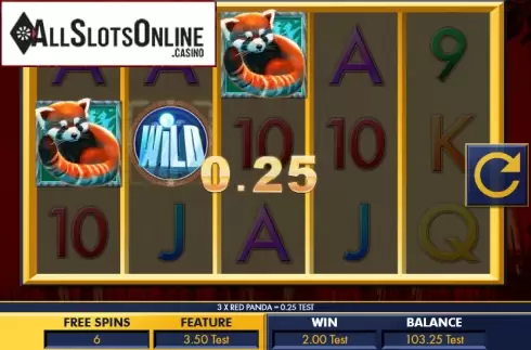 Wild Win screen. Red panda paradise from Genesis