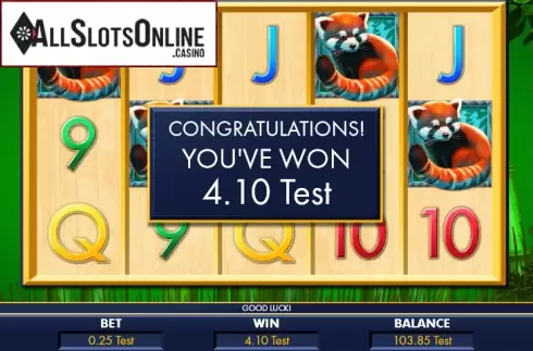Win screen. Red panda paradise from Genesis