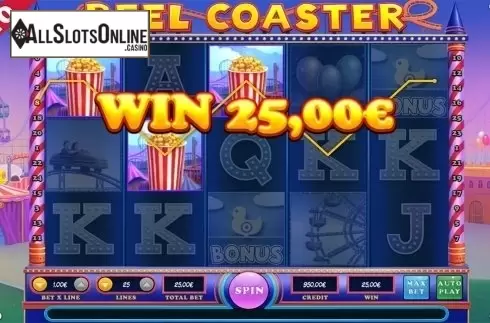 Win screen. Reel Coaster from Capecod Gaming