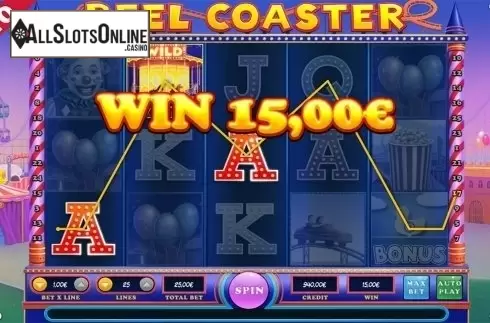 Wild win screen. Reel Coaster from Capecod Gaming