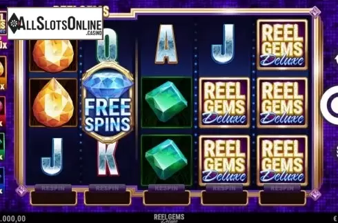 Reel Screen. Reel Gems Deluxe from Alchemy Gaming