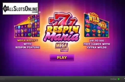 Start Screen. Respin Mania Mega Reels from Skywind Group