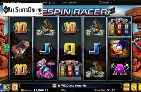 Reel Screen. Respin Racer from Lightning Box