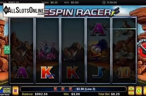 Win Screen 1. Respin Racer from Lightning Box