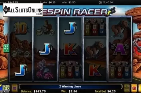 Win Screen 2. Respin Racer from Lightning Box