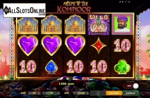 Win Screen . Return of the Kohinoor from Five Men Games