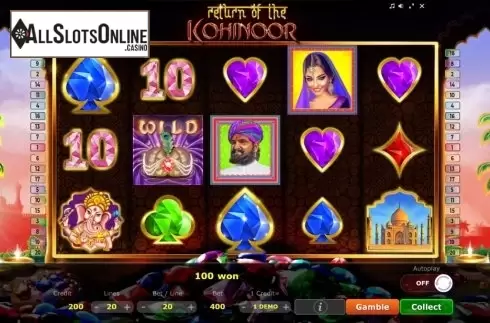 Win Screen 2. Return of the Kohinoor from Five Men Games