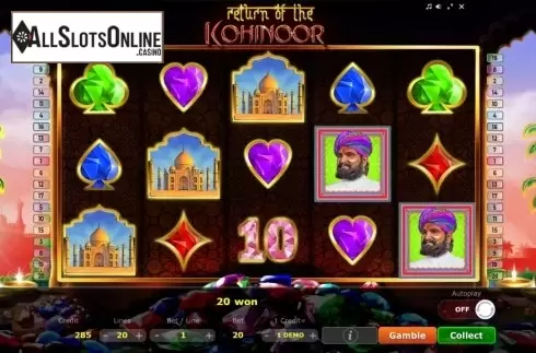 Win Screen 4. Return of the Kohinoor from Five Men Games